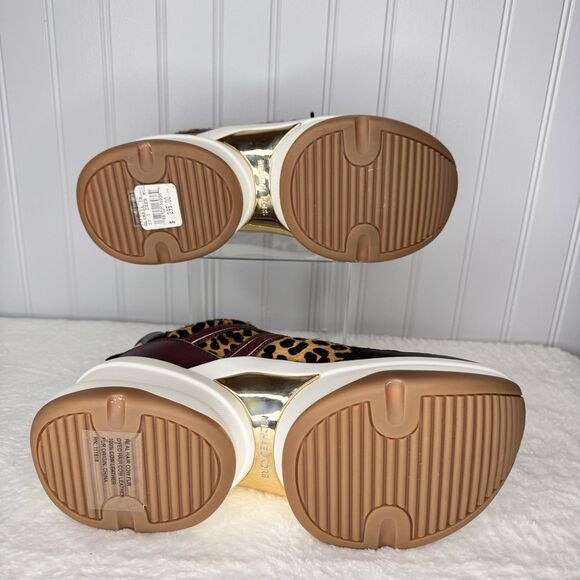 MICHAEL KORS Sz 10 M Olympia Trainer Cheetah Leopard Platform Calf Hair Mesh 10M - Picture 9 of 12